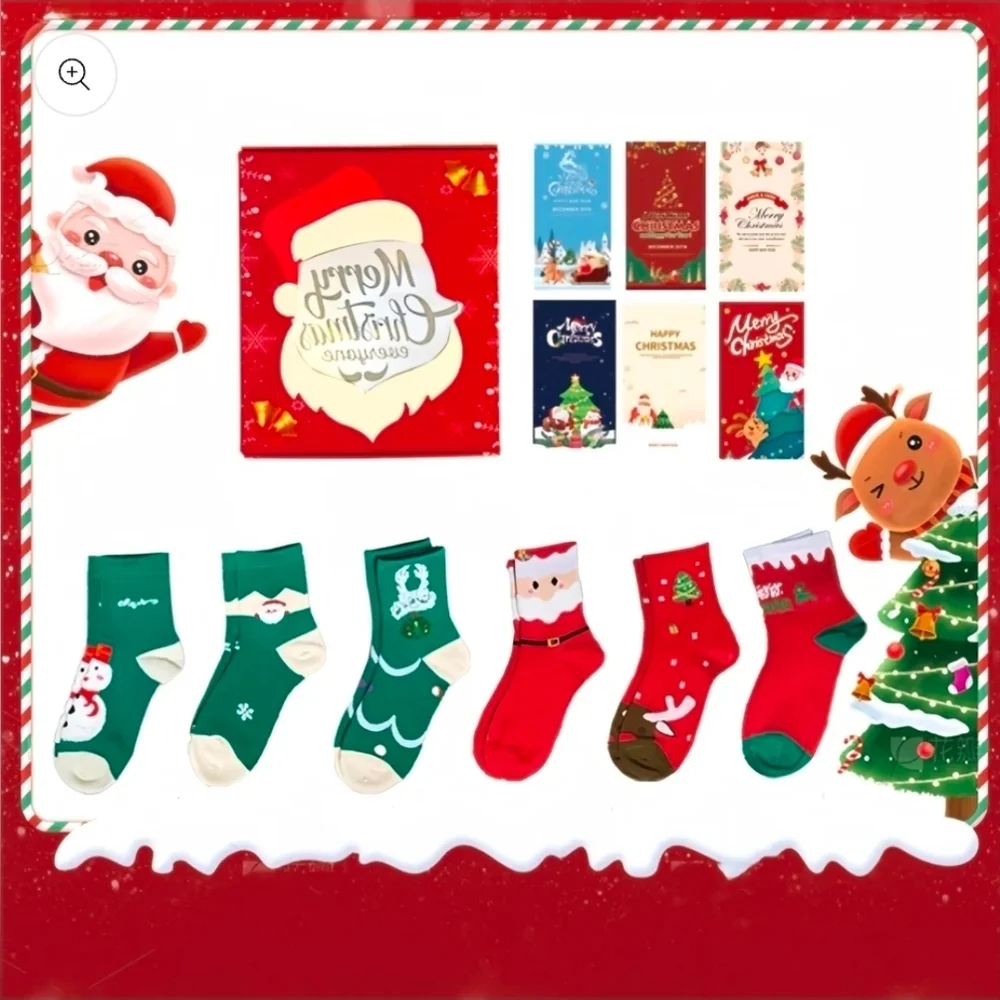 6 Pairs ofChristmas Socks for Kids Boys Girls